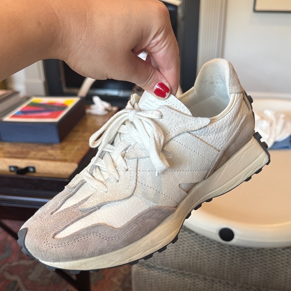 New Balance Cream and Tan Women's Sneakers
